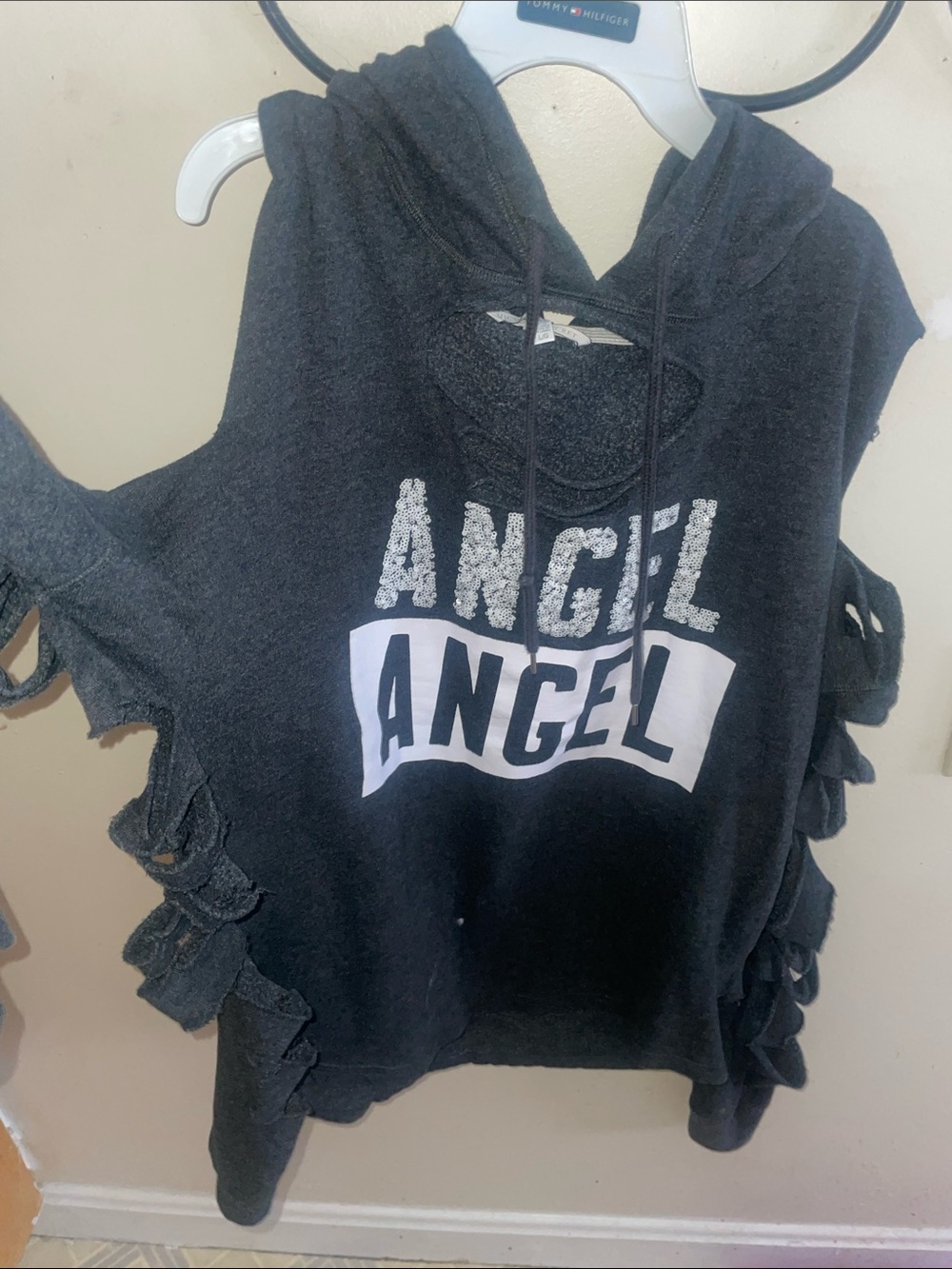 Victoria's Secret Black 'ANGEL' Hooded Sweatshirt